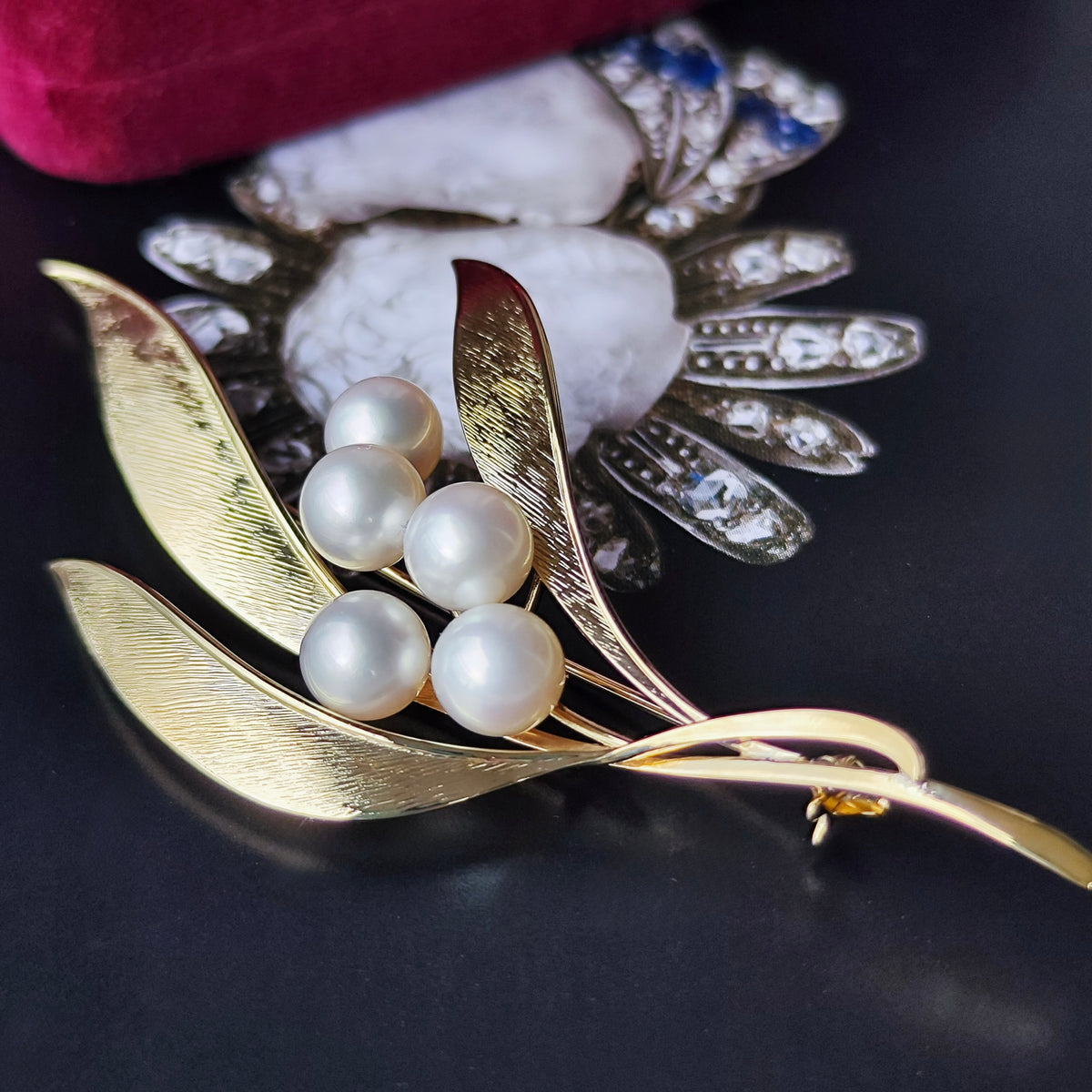 [Vintage MIKIMOTO] MIKIMOTO Akoya Pearl 14K Gold Brooch ②