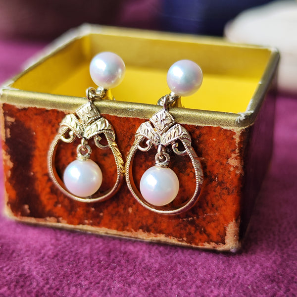 MIKIMOTO ミキモト あこや真珠 ヴィンテージピアス