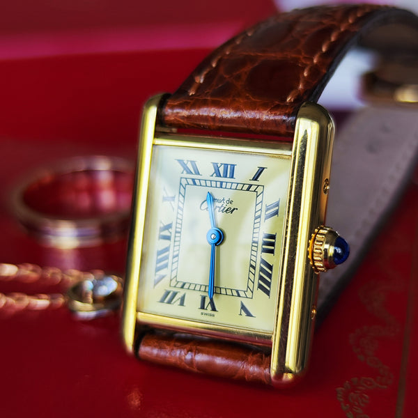 Cartier カルティエ マストタンク クォーツ 純正ベルト 純正尾錠