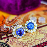 天然タンザナイト 天然ダイヤモンド 18金ピアス