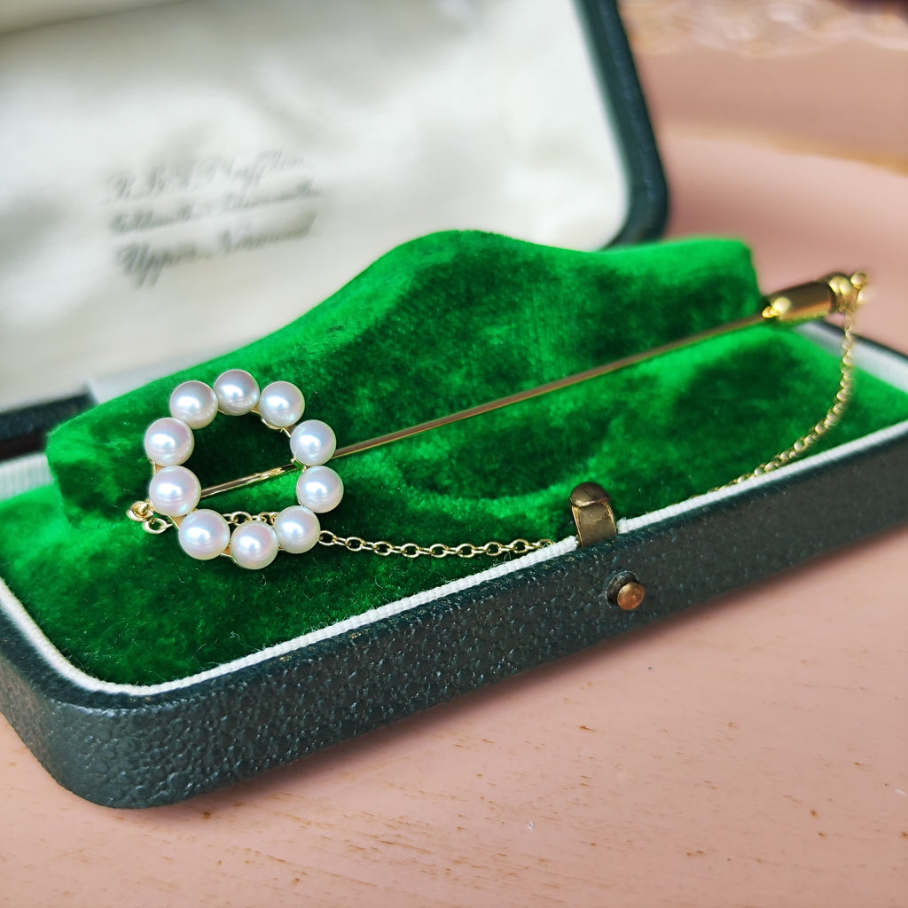 MIKIMOTO ミキモト あこや真珠ピンブローチ サークルモチーフ
