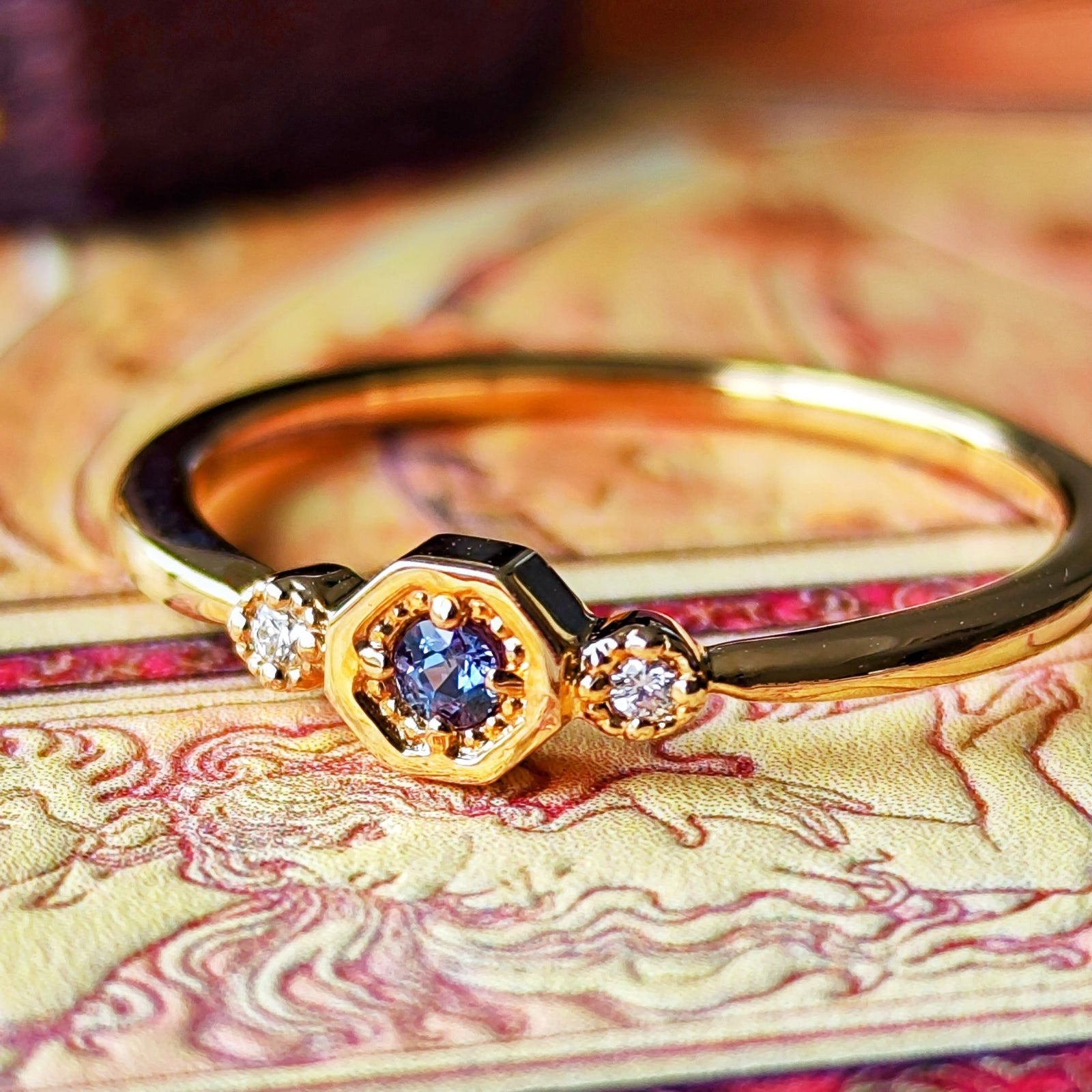 天然アレキサンドライトダイヤ リング 新品仕上げ済 大粒 0.60ct】天然アレキサンドライト 天然ダイヤモンド リング – Mico