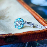 【ローズカット】天然ダイヤモンド 天然パライバトルマリン ネックレス