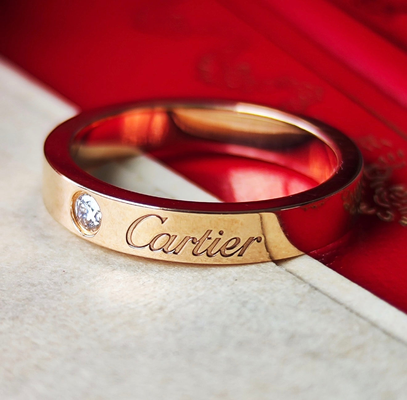 Cartier カルティエ Cドゥ ダイヤモンド リング 18金PG 50