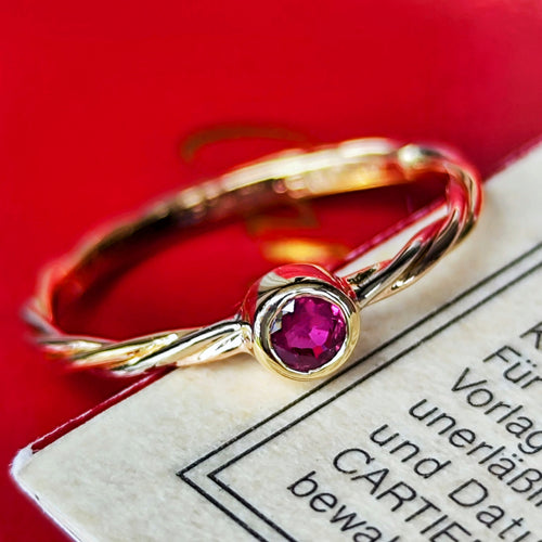 Cartier カルティエ スリーカラーツイストリング ルビー 50
