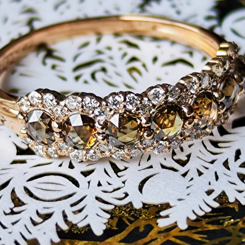 【ローズカット】天然ブラウンダイヤモンド リング