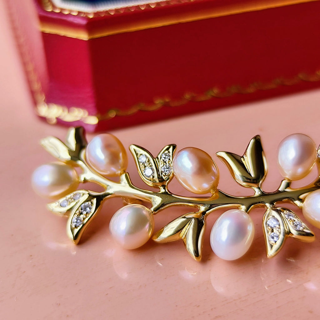 MIKIMOTO ミキモト 淡水真珠 18金ブローチ