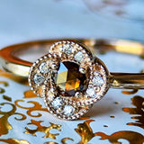 【ローズカット】天然ブラウンダイヤモンド リング