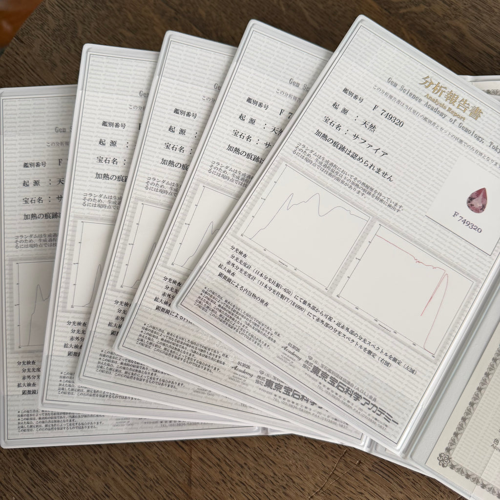 【5石とも非加熱】天然パパラチアサファイア 天然ダイヤモンド リング