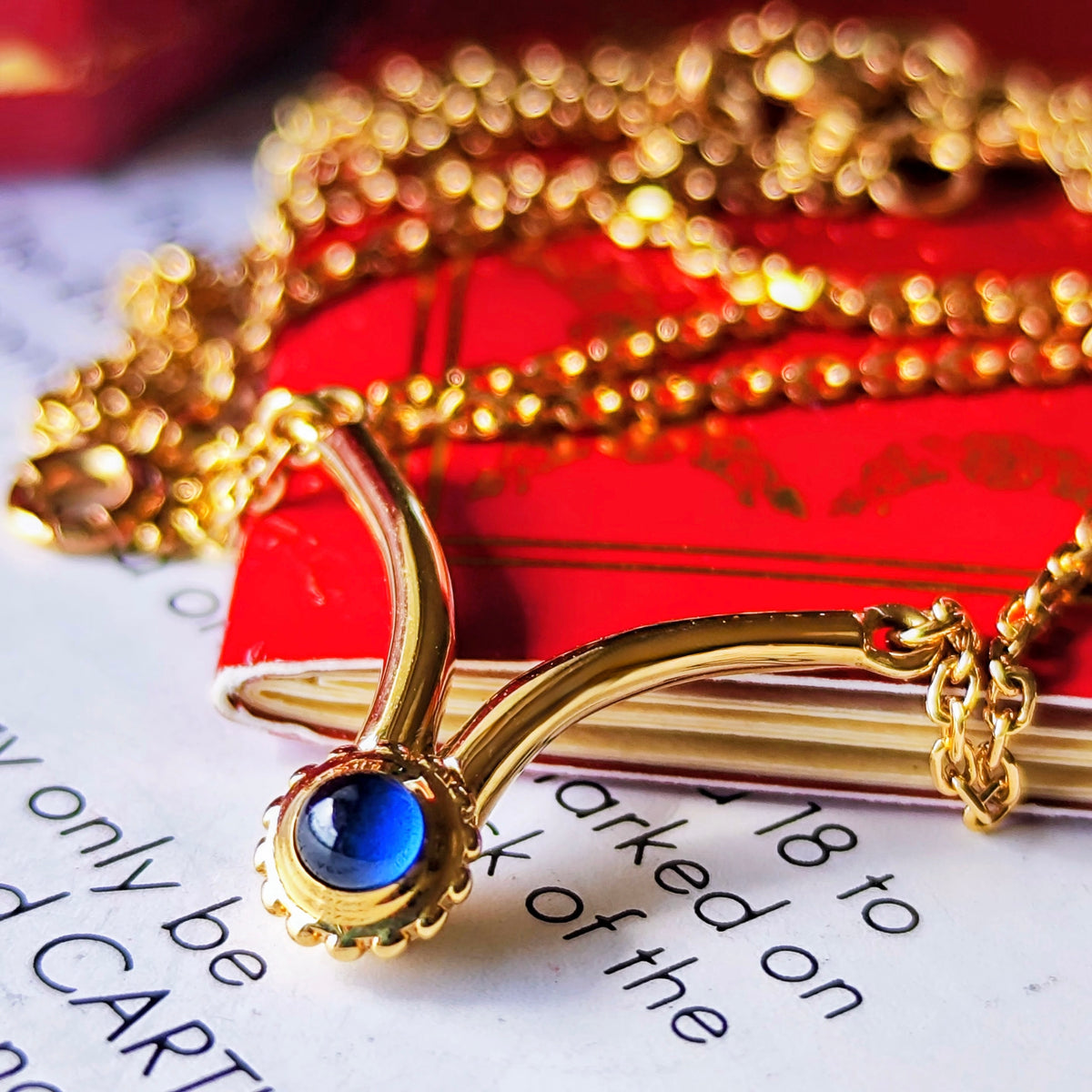 【廃盤Cartier】カルティエ サファイア18金YG ネックレス