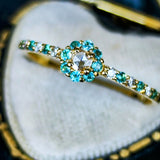 【ローズカット】天然ダイヤモンド 天然パライバトルマリン 18金リング