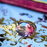 【ピンクジルコン】天然ジルコン 天然ダイヤモンド ネックレス