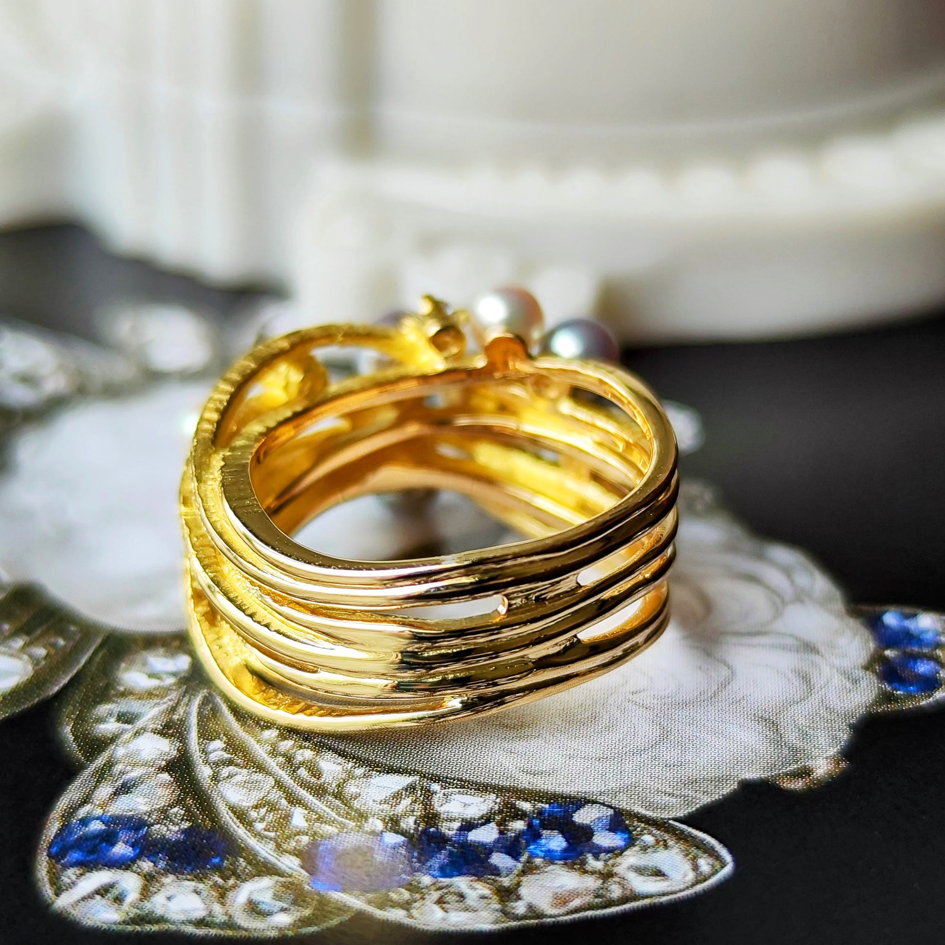 TASAKI 田崎真珠 あこや真珠 天然ダイヤモンド 18金リング