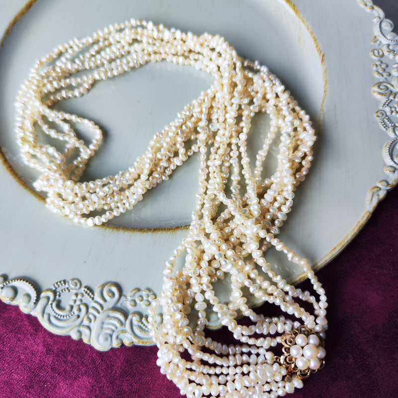 TASAKI 田崎真珠 淡水パール 7連ネックレス 14金