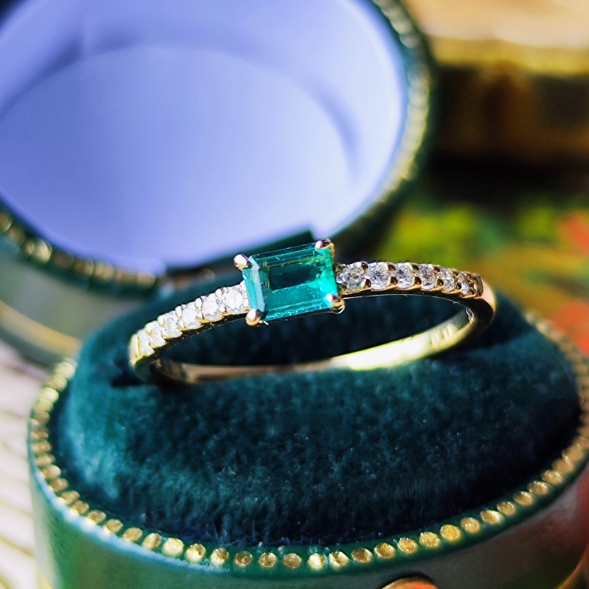 【コロンビア産】天然エメラルド 0.18ct 天然ダイヤモンド リング