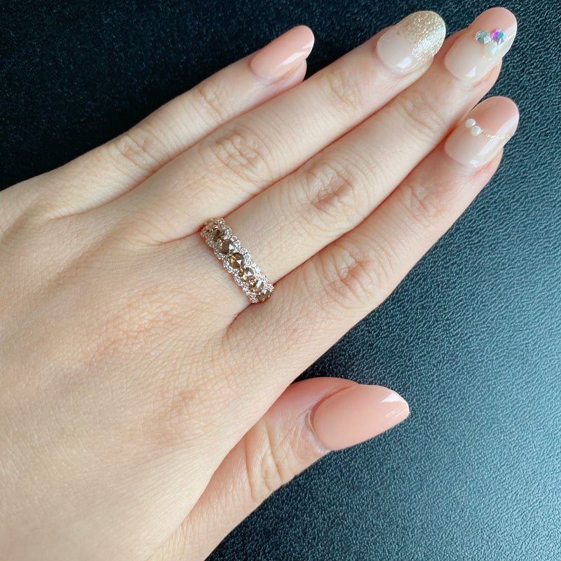 【ローズカット】天然ブラウンダイヤモンド リング