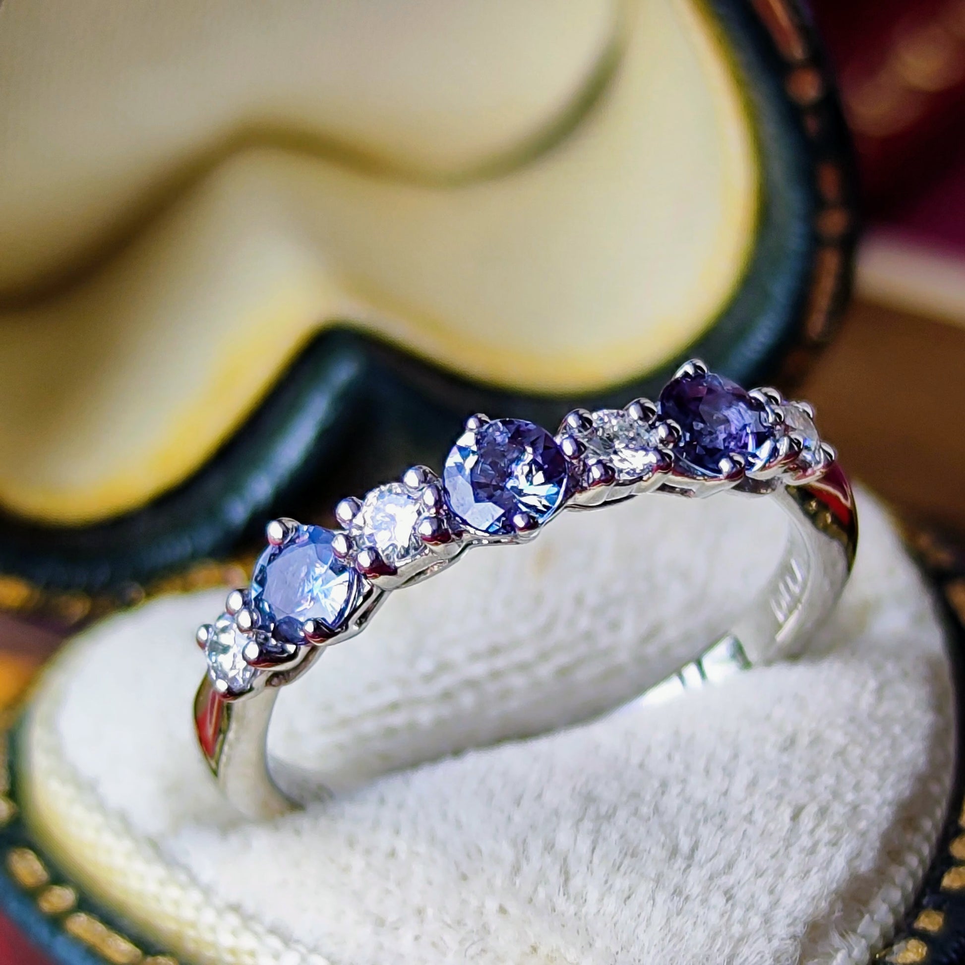 MIKIMOTO ミキモト 天然アレキサンドライト 天然ダイヤモンド プラチナリング