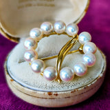 MIKIMOTO ミキモト あこや真珠 サークルモチーフ ブローチ