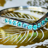 天然パライバトルマリン ハーフエタニティリング プラチナ