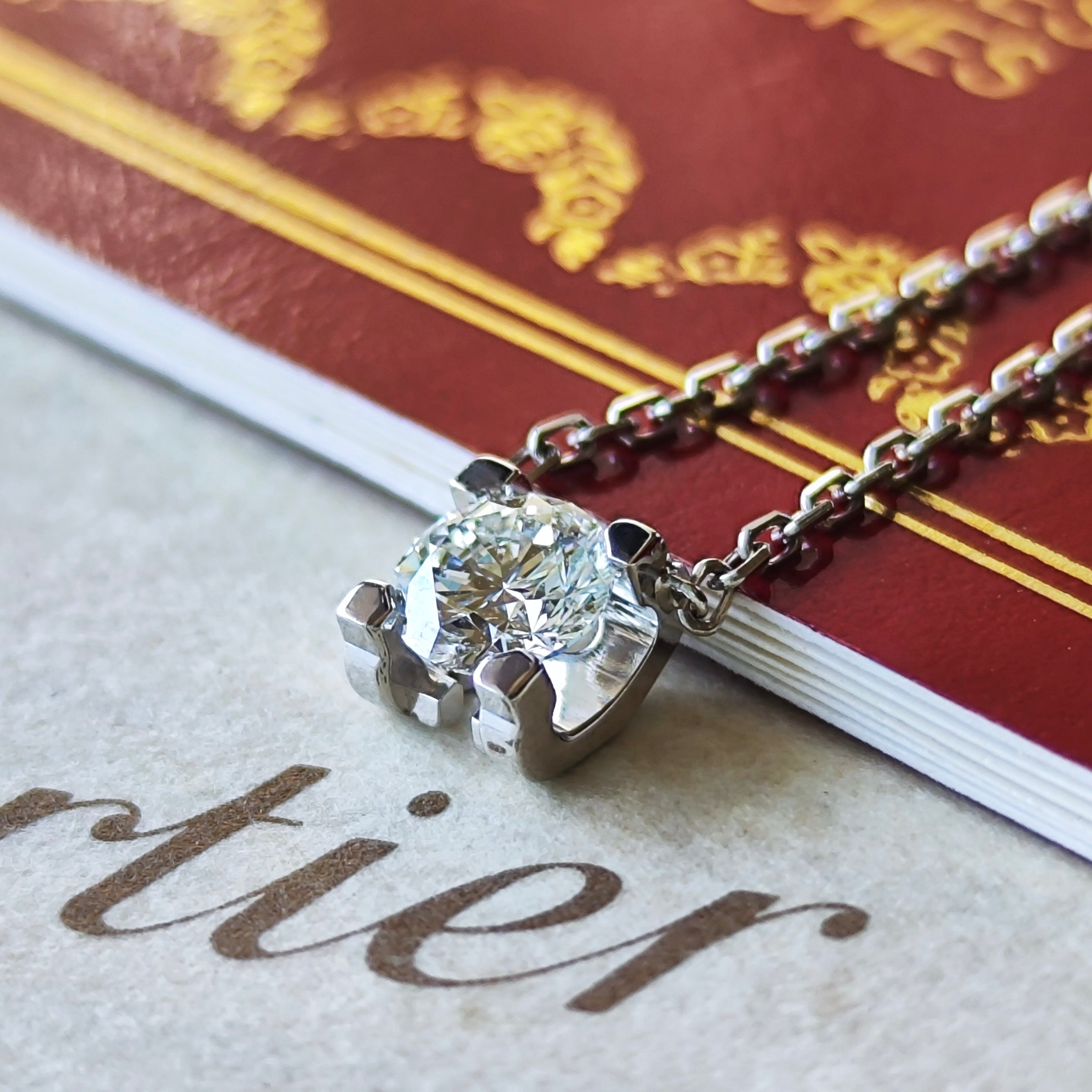 ※最終値下げ ※ Cartier カルティエ ネックレス ダイヤモンド Cartier カルティエ ダイヤモンド 0.30ct H VS1 3EX ネックレス 18金WG