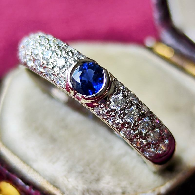 MIKIMOTO ミキモト 天然サファイア 天然ダイヤモンド リング