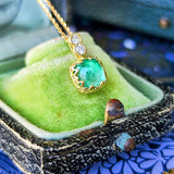 【シュガーローフ】天然エメラルド 天然ダイヤモンド ネックレス