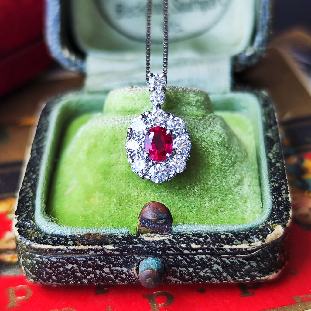 【ビルマ産ルビー】天然ルビー 0.330ct 天然ダイヤモンド ネックレス