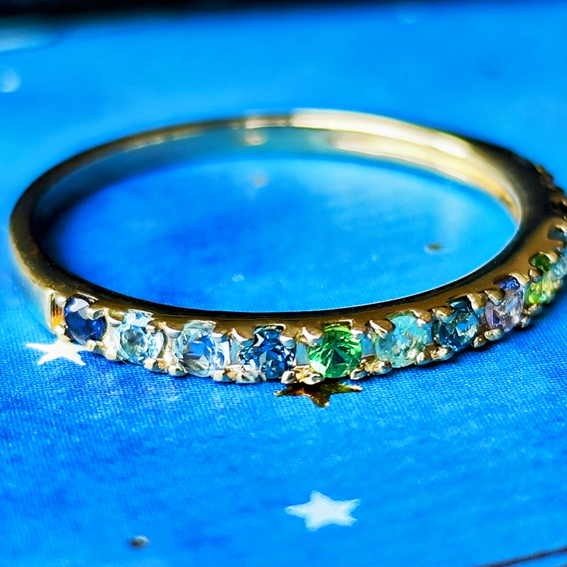 天然石 マルチカラーリング 18金