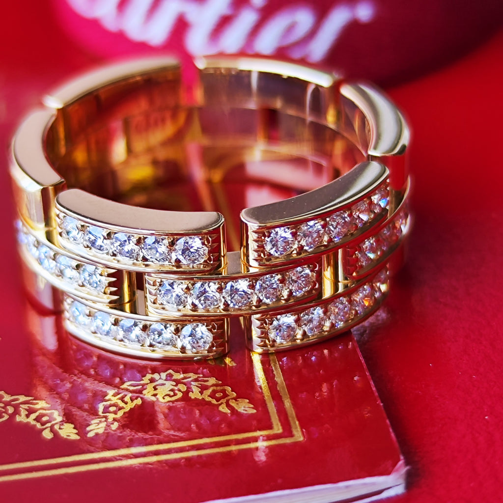 Cartier カルティエ マイヨンパンテール
3連 ハーフダイヤ 18金YG 57