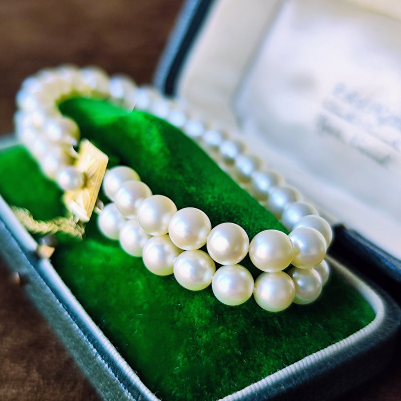 MIKIMOTO ミキモト あこや真珠 2連 ヴィンテージ ブレスレット