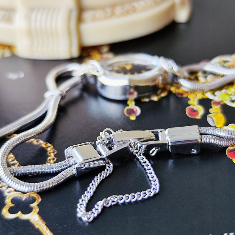 【OH済み 14金無垢時計】OMEGA オメガ 黒文字盤 ダイヤモンドベゼル カクテルウォッチ