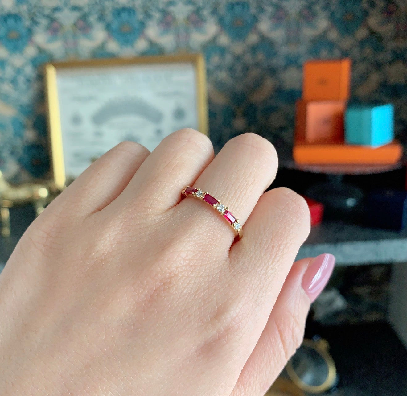 【非加熱 ピジョンブラッド】天然ルビー 天然ダイヤモンド 18金リング