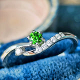 天然デマントイドガーネット 天然ダイヤモンド リング