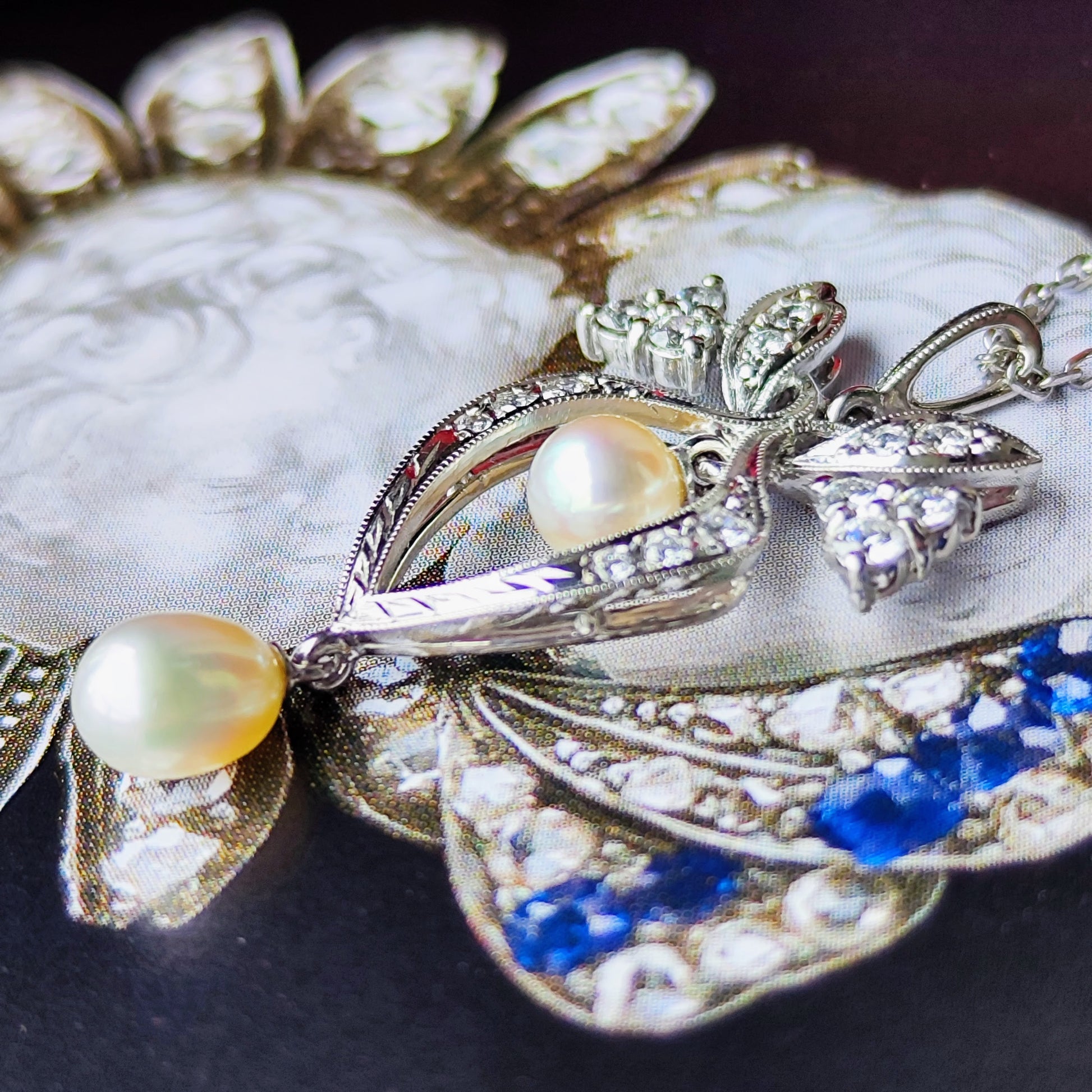 MIKIMOTO ミキモト あこや真珠 淡水真珠 プラチナネックレス