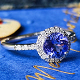 天然タンザナイト 天然ダイヤモンド リング