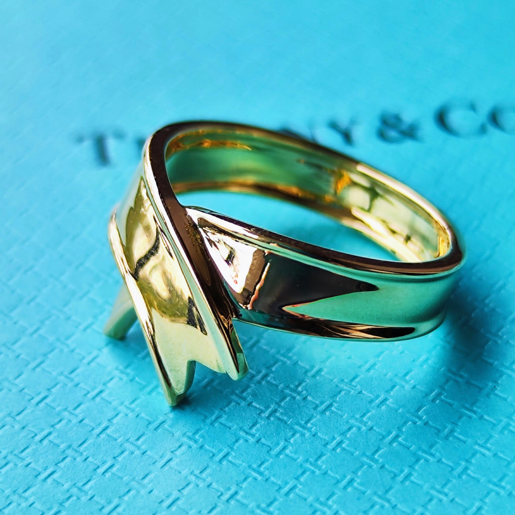【オールドティファニー】TIFFANY &Co リボンリング 18金YG