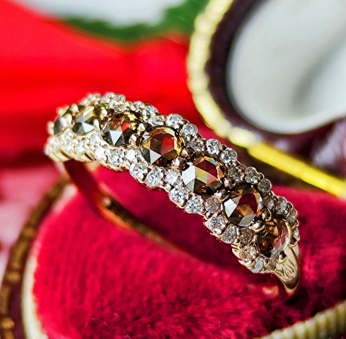 ローズカット】天然ブラウンダイヤモンド 18金リング – Mico宝飾店