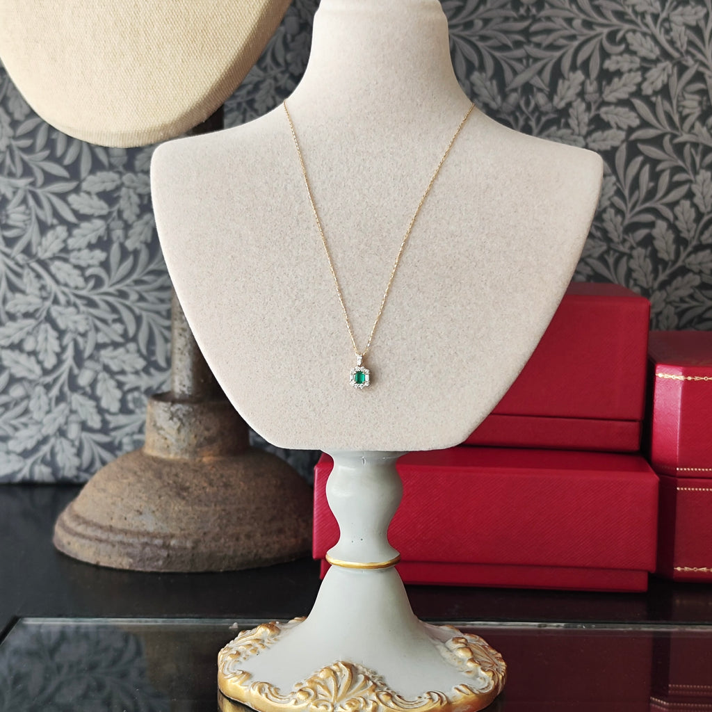 【コロンビア産】天然エメラルド 天然ダイヤモンド 18金ネックレス②