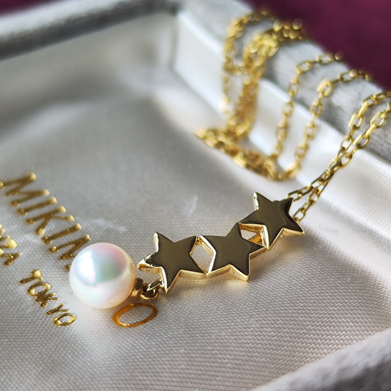 MIKIMOTO ミキモト あこや真珠 星のモチーフ ネックレス