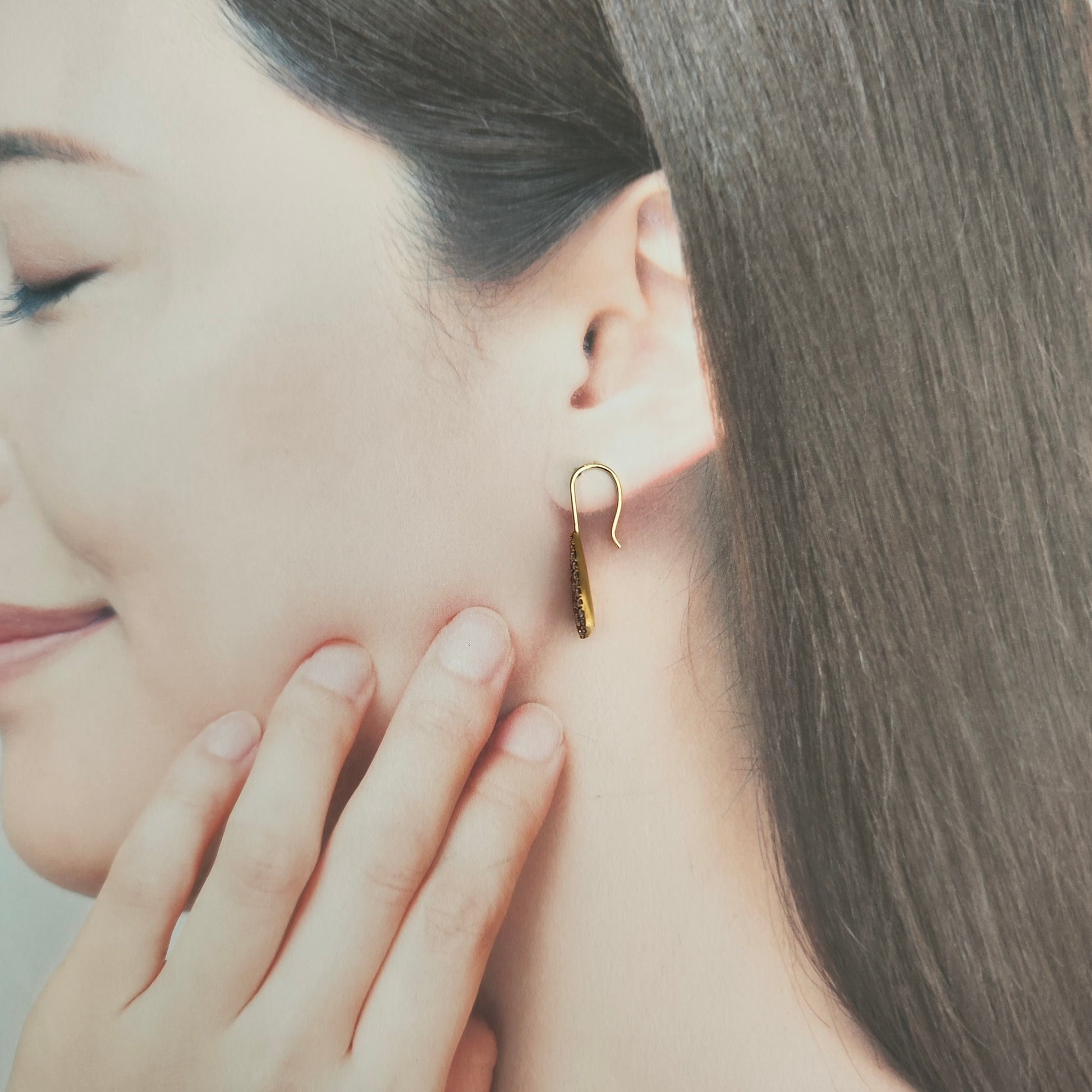 MIKIMOTO ミキモト ダイヤモンド 雫型 ドロップピアス 18金