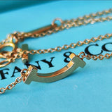 TIFFANY &Co ティファニー Tスマイル ミニ ネックレス 18金YG