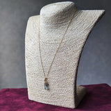 天然アクアマリンキャッツアイ 天然ダイヤモンド ネックレス