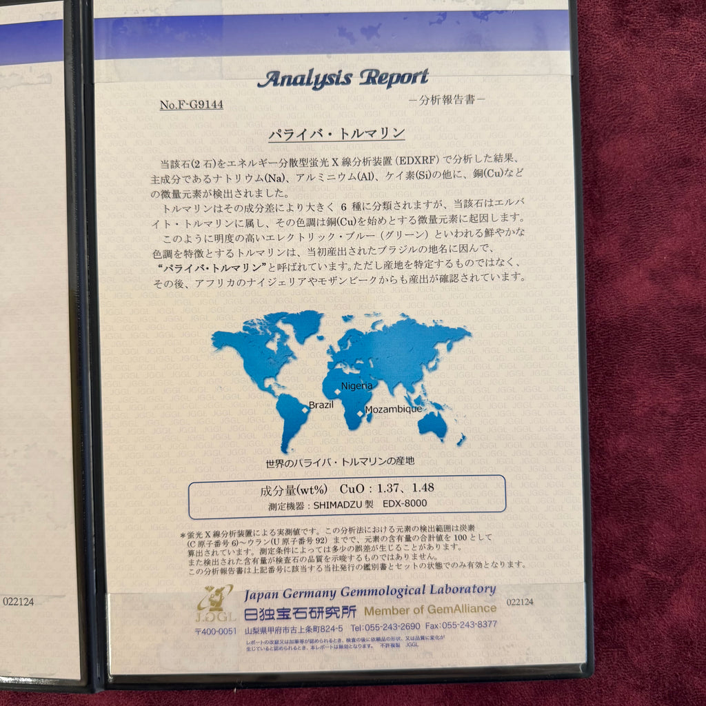 天然パライバトルマリン 天然ダイヤモンド プラチナリング