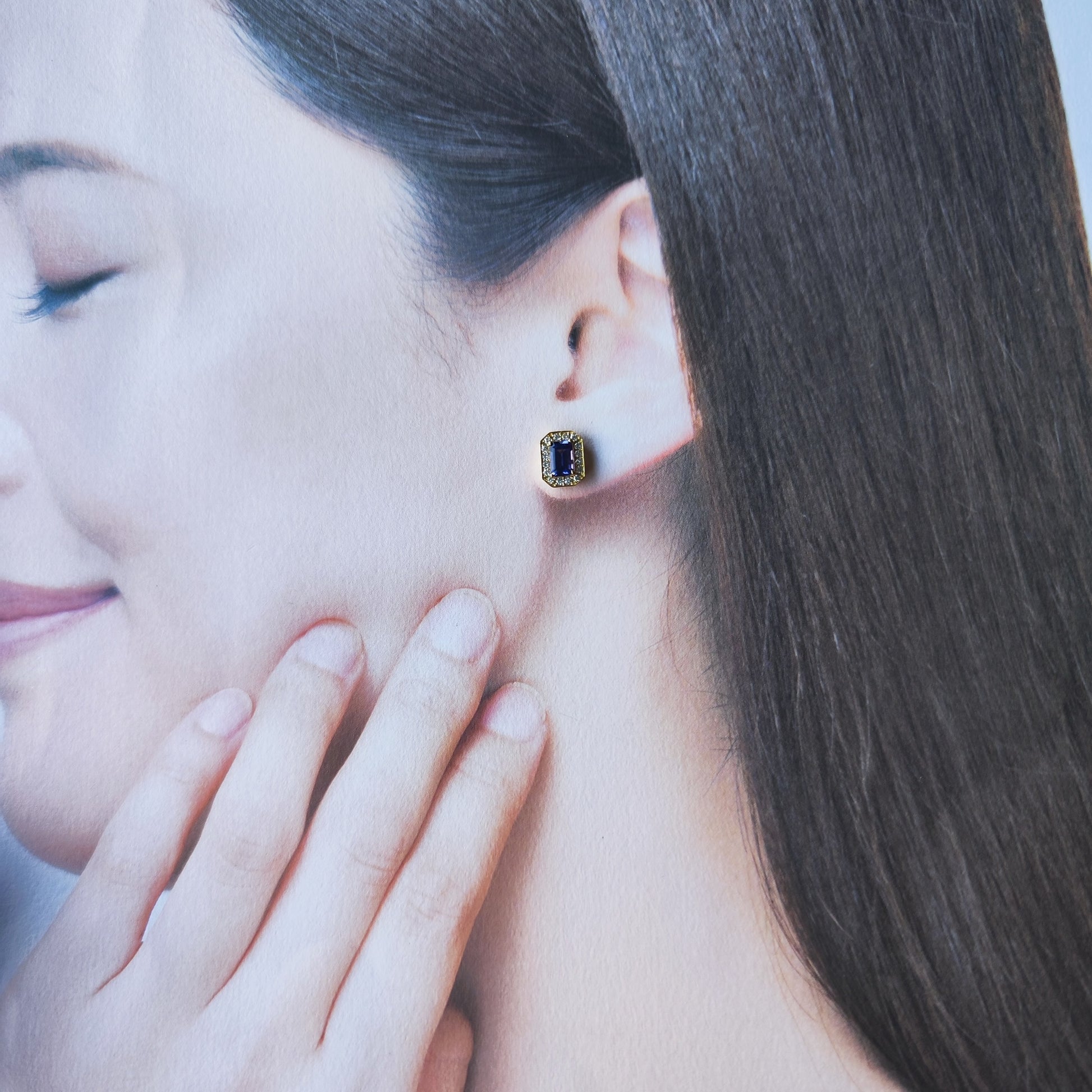 【お値下げ】天然タンザナイト 天然ダイヤモンド 18金ピアス