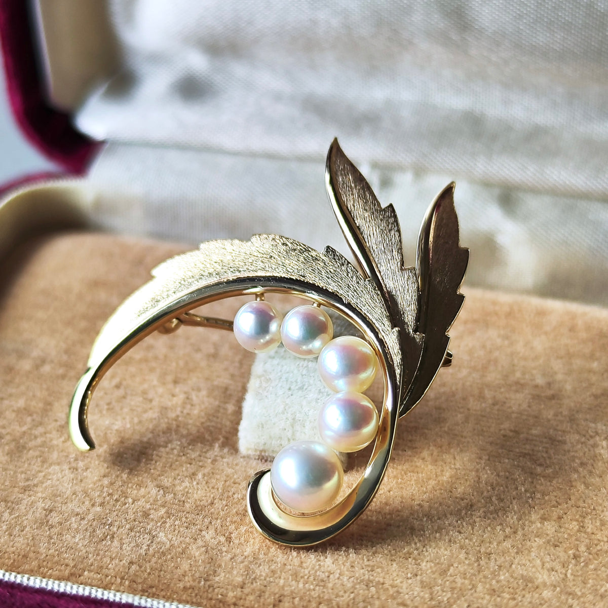 【オールドミキモト 】MIKIMOTO ミキモト あこや真珠 14金 ブローチ ④