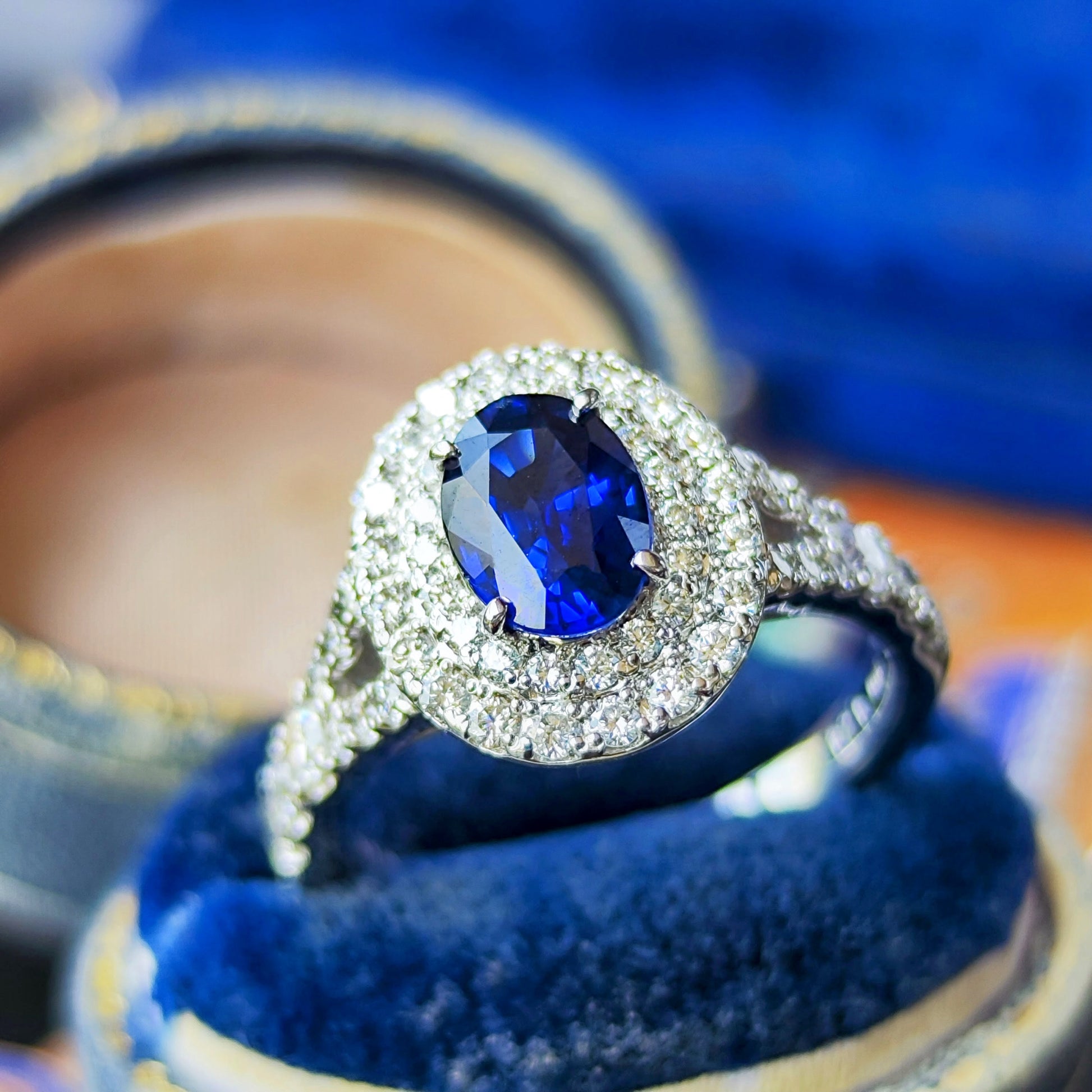 【ロイヤルブルー 大粒】天然サファイア 1.24ct 天然ダイヤモンド リング