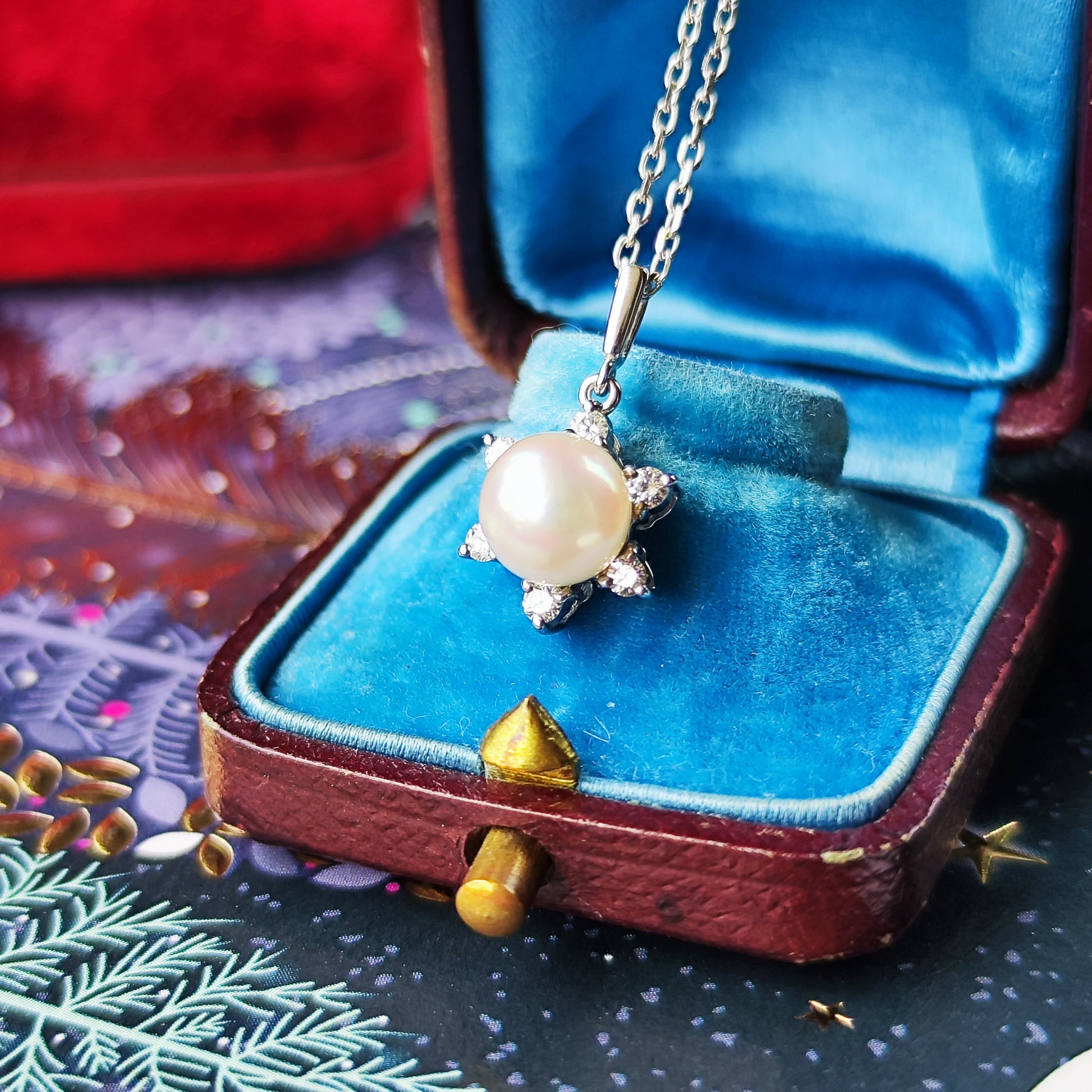 MIKIMOTO ミキモト あこや真珠 ダイヤモンド ネックレス