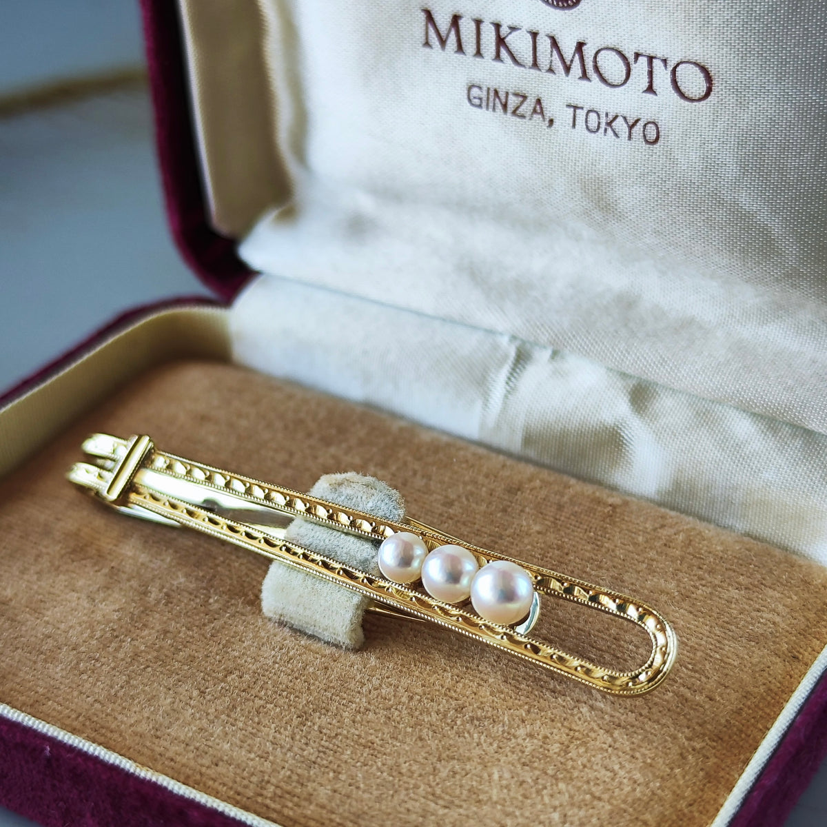 [Vintage MIKIMOTO] MIKIMOTO Akoya Pearl 14K Gold Tie Pin