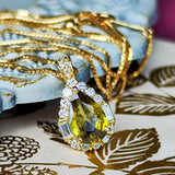 天然スフェーン 1.41ct 天然ダイヤモンド ネックレス
