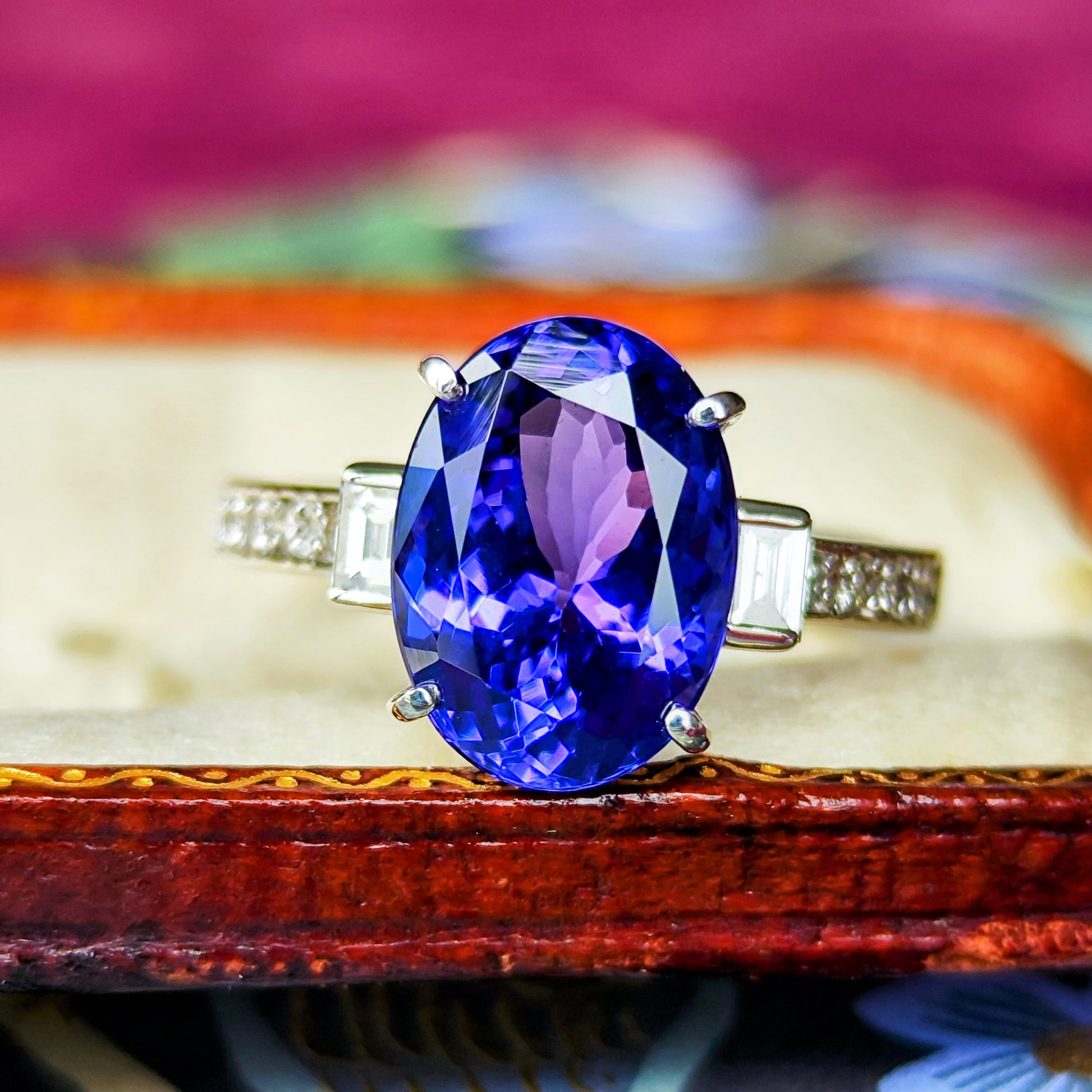 【大粒 4.42ct】天然タンザナイト 天然ダイヤモンド リング